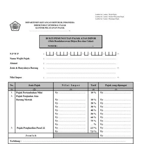Document preview: Mengapa Bukti Pemungutan Pajak Atas Impor Penting untuk Bisnis Anda? — Pajak & perpajakan (CERFA n°ID-DJP-Bukti-PotPut-PPh-Impor)