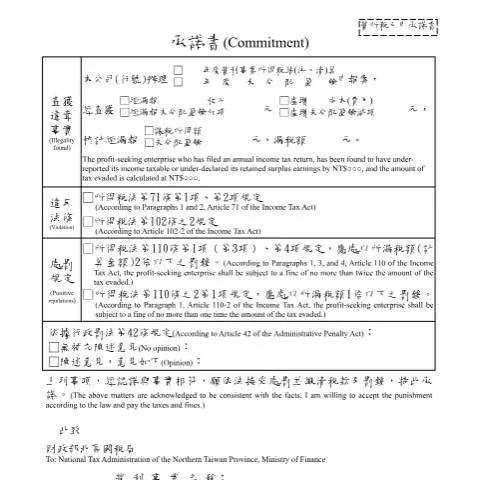 Document preview: 深入探討違章承諾書的背景與提報流程 — Taxes (CERFA n°已申報-空白書表(pdf))