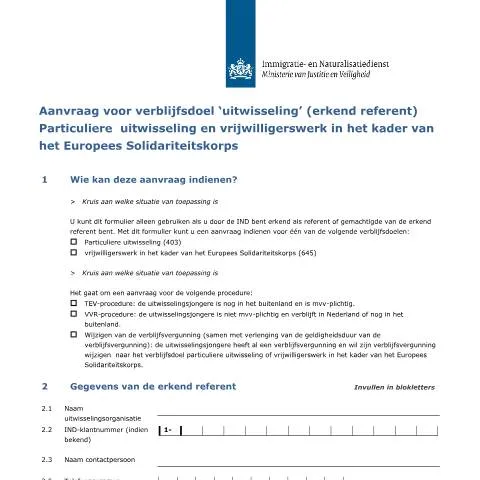 Documentvoorvertoning: Formulier 7003: Sleutel tot succesvolle uitwisselingen in Nederland — Immigratie & visa (CERFA n°7003)