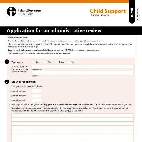 Document preview: Essential Guide to the IR470 Child Support Review Process — Family (CERFA n°IR470)