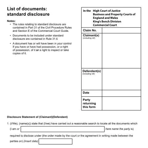Document preview: Understanding the N265(CC) Form for Document Disclosure — Legal & justice