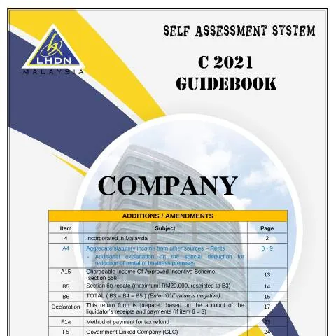 Document preview: Memahami Panduan C 2021 untuk Pengembalian Cukai — Cukai & percukaian