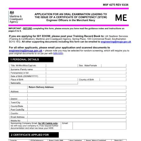 Document preview: How to Apply for Your UK Engineer Officer Certificate of Competency — Education & training
