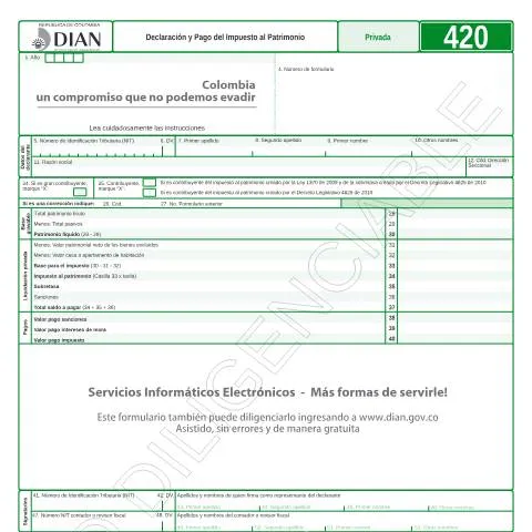 Vista previa del documento Análisis del Impuesto al Patrimonio y su Declaración F420-2011 — Impuestos (CERFA n°F420-2011)