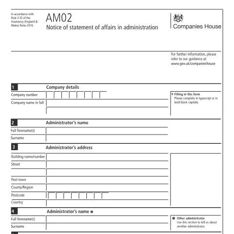 Document preview: The AM02 Document: Essential for Companies in Administration — Business
