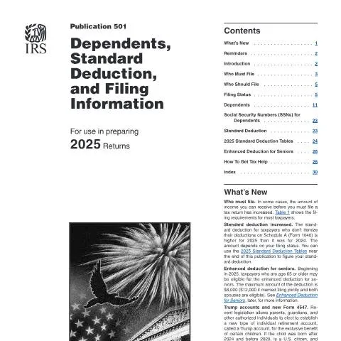 Document preview: Navigating IRS Publication 501: Essential Tax Filing Insights — Taxes (CERFA n°PUB-501)