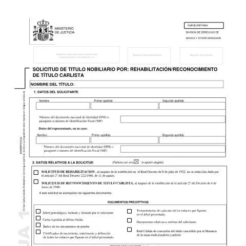 Vista previa del documento Solicita tu Título Nobiliario: Rehabilitación y Reconocimiento — Trámites administrativos