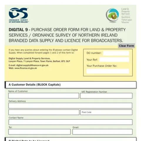 Document preview: Digital 9 Purchase Order for Land & Property Data Licensing — Government & admin (Digital 9)