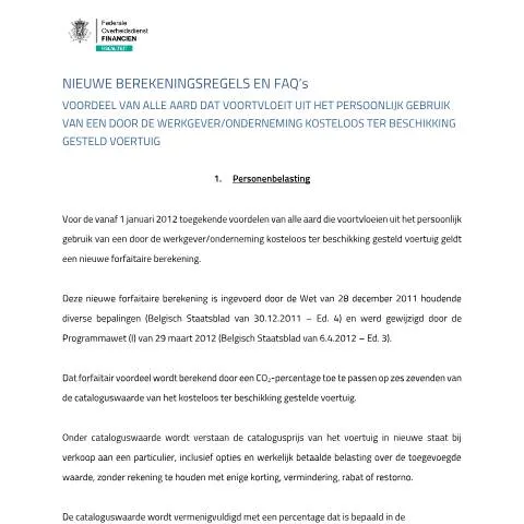Aperçu du document Comprendre les véhicules valse hybride en Belgique — Démarches administratives (CERFA n°121-faq-bedrijfswagens-2021-20210224)