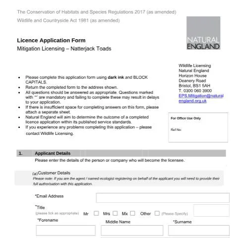 Document preview: Understanding the Natterjack Toad Mitigation Process — Government & admin