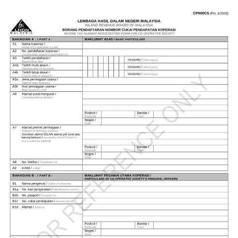 Document preview: Panduan Lengkap Pendaftaran Koperasi Menggunakan Borang CP600CS — Proses pentadbiran (CERFA n°CP600CS)