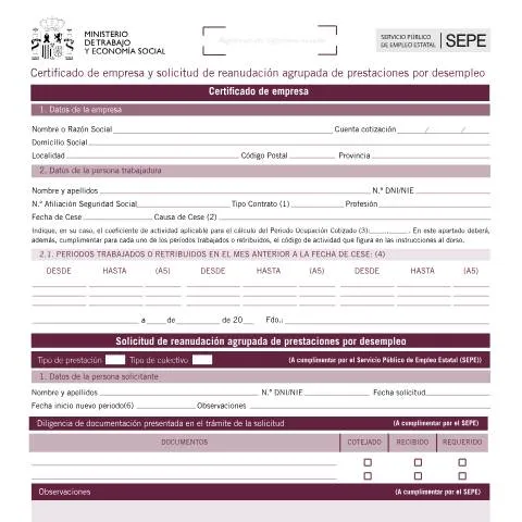 Vista previa del documento Reanudación Agrupada de Prestaciones: Clave para el Desempleo — Trámites administrativos