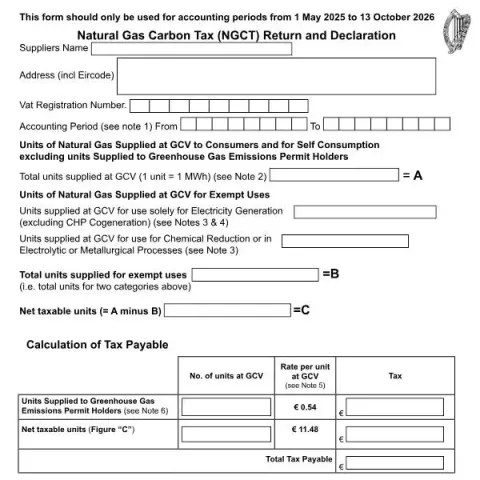 Document preview: Natural Gas Carbon Tax Return and Declaration NGCT1 — Taxes (NGCT1)