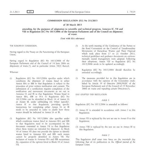 Document preview: Understanding Annex VII Documentation for Green List Waste Shipments — Environment & energy