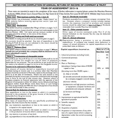 Document preview: Navigating I.T Form 3 for Business Success in Mauritius — Taxes (IT033ANotes080715)