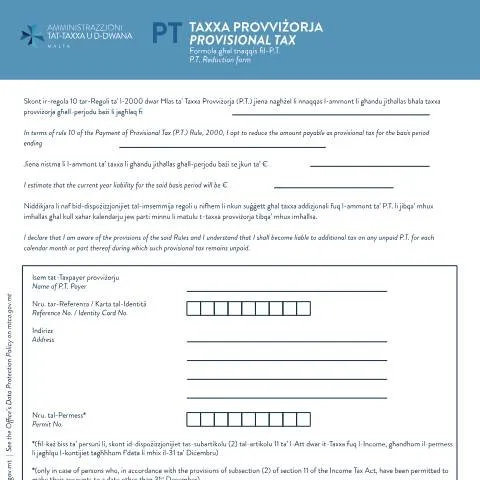 Document preview: Essential Guide to the pt-reduction-form in Malta — Taxes (CERFA n°pt-reduction-form)