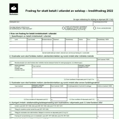 Document preview: Forståelse av RF-1145 for norske selskaper — Skatt & avgifter (CERFA n°RF-1145)