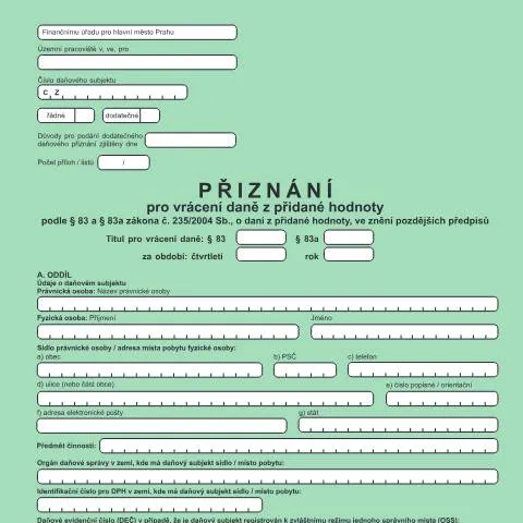 Document preview: Jak správně podat přiznání pro vrácení DPH — Daně a fiskální záležitosti (CERFA n°25 5573)