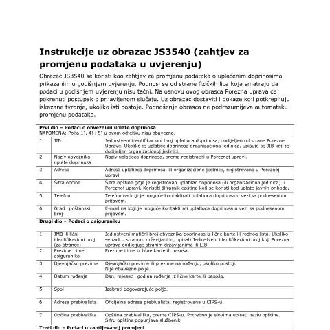 Document preview: Važnost Obrazca JS3540 u Administrativnim Postupcima — Administrativne procedure (CERFA n°I2)