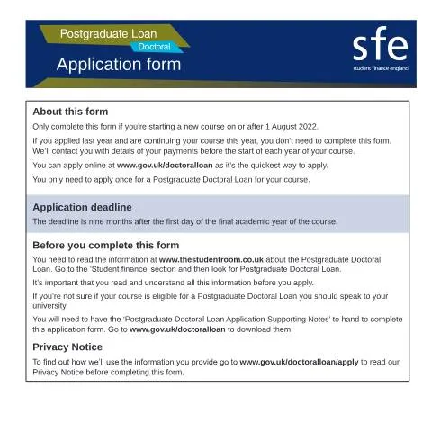 Document preview: Mastering the 2022-2023 Student Finance Application for Doctoral — Education & training
