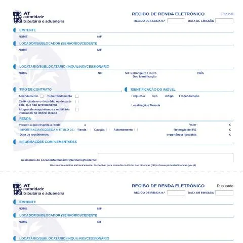 Pré-visualização do documento Entenda o Modelo de Recibo de Renda Eletrónico em Portugal — Impostos