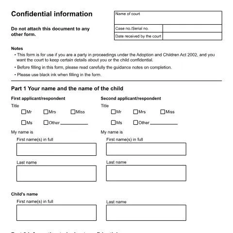 Document preview: Navigating Confidentiality with Form A65 in Family Law — Legal & justice
