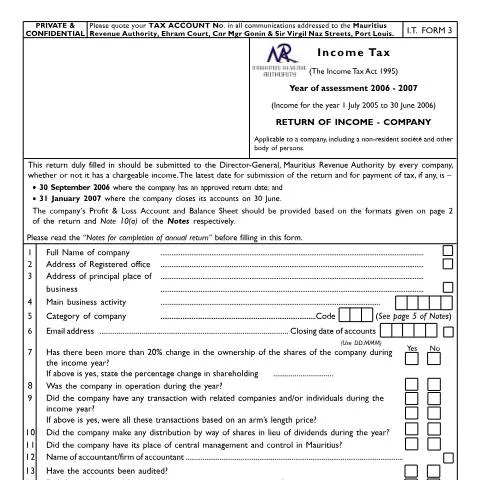 Document preview: Essential Insights on Completing I.T Form 3 — Taxes (com0607)