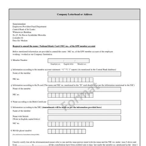 Document preview: Understanding the Letter of Request for EPF Changes — Government & admin