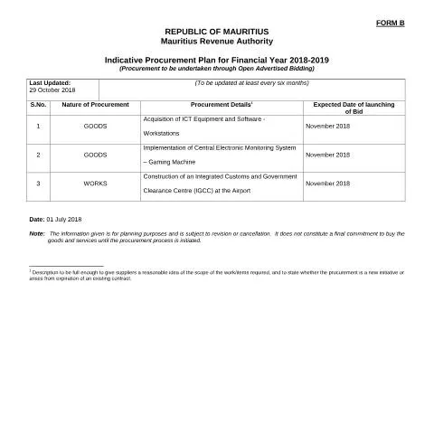 Document preview: Understanding the 2018-2019 Indicative Procurement Plan — Government & admin (IndicativeProcurementPlan)