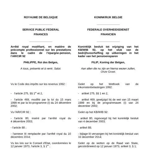 Aperçu du document Nouvelles règles épargne-pension dès 2015 — Impôts & fiscalité (CERFA n°regel200115)
