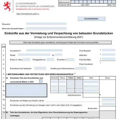 Aperçu du document Comprendre la déclaration des revenus de location au Luxembourg — Démarches administratives (CERFA n°190 D)