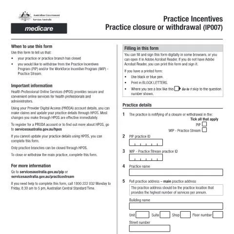 Document preview: Understanding the IP007: A Guide for Health Professionals — Health (CERFA n°IP007)