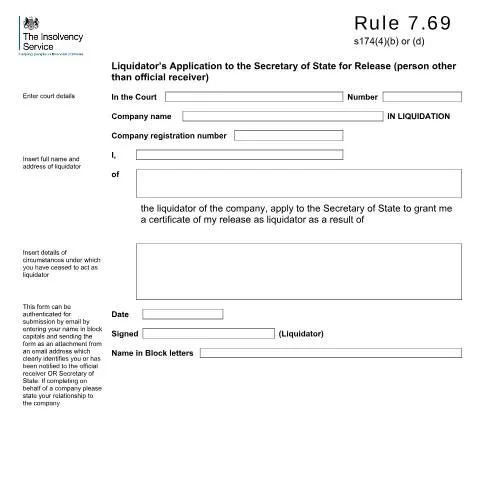 Document preview: Understanding the Liquidator's Application for Release in Company — Legal & justice
