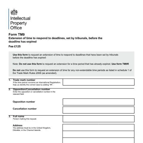 Document preview: How to Request Trade Mark Tribunal Deadline Extensions in the UK — Legal & justice