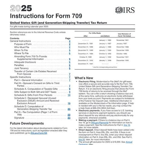 Document preview: Understanding IRS Instructions for Form 709 — Taxes (CERFA n°INST-709)