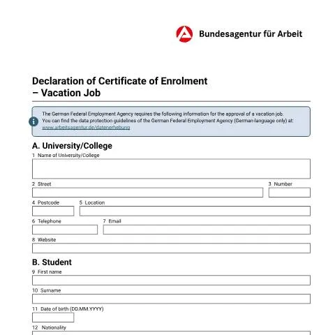 Dokumentvorschau: Wichtigkeit der Immatrikulationsbescheinigung für Studierende — Familie (CERFA n°b-immatrikulation-en_ba036170)