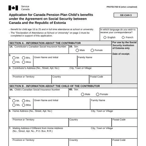 Document preview: Navigating CPP Child's Benefits Under the Estonia/Canada Agreement — Work & employment (CERFA n°ISP5055-EST)