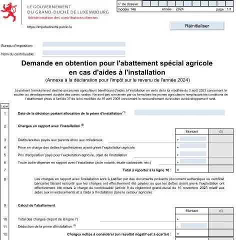 Aperçu du document Abattement spécial agricole : Guide pour les jeunes agriculteurs — Impôts & fiscalité (CERFA n°146 F)