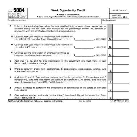 Document preview: Maximize Your Tax Benefits with IRS Form 5884 — Taxes (CERFA n°5884)