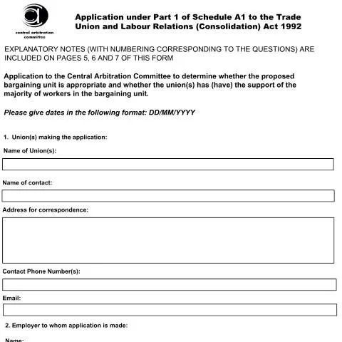 Document preview: How to Apply for Statutory Trade Union Recognition Through CAC — Work & employment