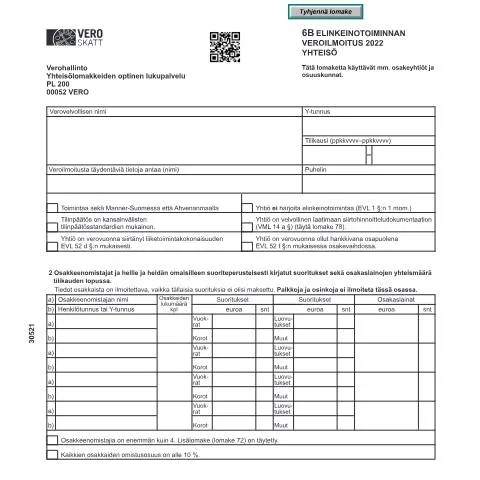 Document preview: 6B Elinkeinotoiminnan veroilmoitus , yhteisö (3052) ja sen rooli — Verot & verotus (CERFA n°Vero 3052)
