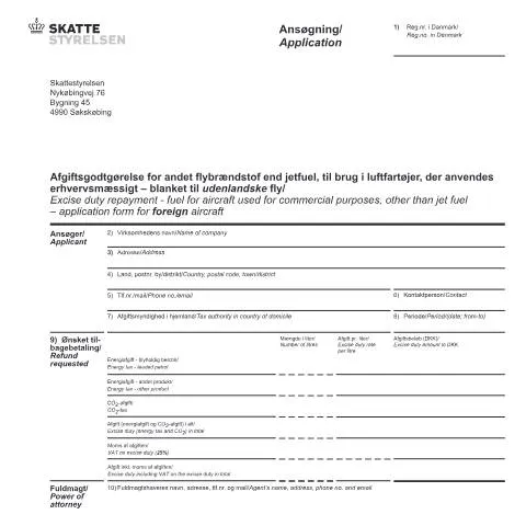Document preview: Tilbagebetaling af afgift for andet flybrændstof — Skatter & skat (CERFA n°23.034)