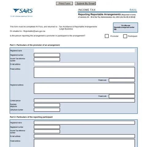 Document preview: Understanding the RA01 Reporting Form for Tax Compliance — Government & admin (CERFA n°RA01)
