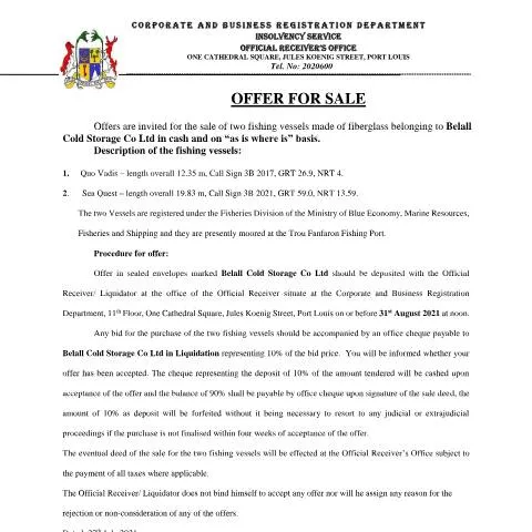 Document preview: Understanding the Offer for Sale Belall-19.07.2021 Document — Government & admin (Offer-for-Sale-Belall-19.07.2021)