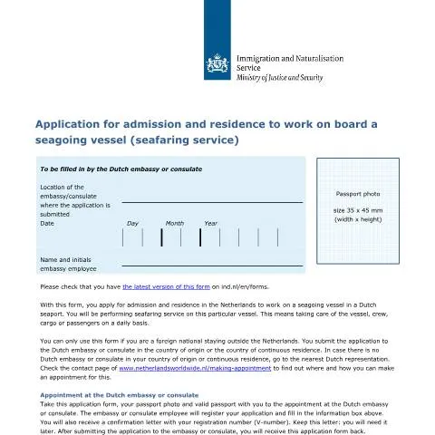 Documentvoorvertoning: Informatie over aanvraagformulier 9533 voor zeemansdiensten — Immigratie & visa (CERFA n°9533)
