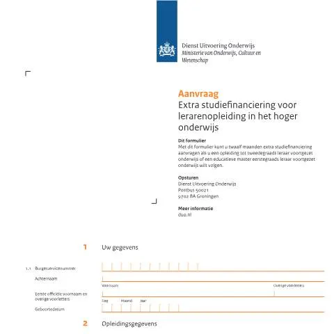 Documentvoorvertoning: Extra studiefinanciering aanvragen voor lerarenopleidingen — Onderwijs & opleiding