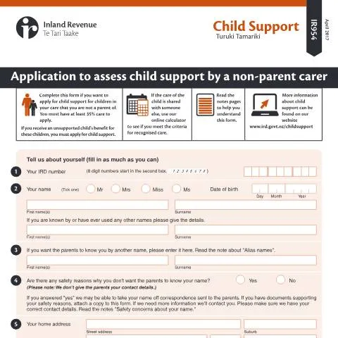 Document preview: Understanding Form IR954 for Non-Parent Carers — Family (CERFA n°IR954)