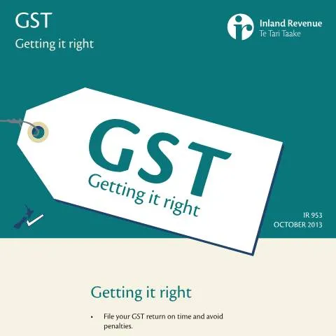 Document preview: Understanding GST Registration for SMEs in New Zealand — Taxes (CERFA n°IR953)