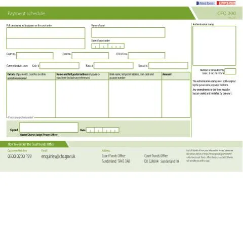 Document preview: Understanding UK Court Funds Payment Schedule Process — Legal & justice