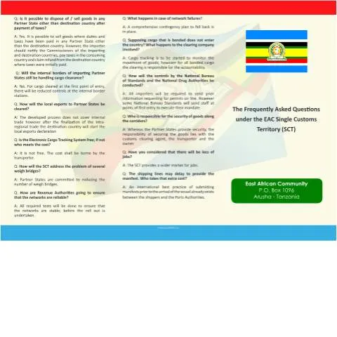 Document preview: Essential FAQs on the Single Customs Territory — Government & admin (CERFA n°frequent_asked_questions_on_single_customs_territory)